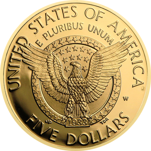 1997 Franklin Delano Roosevelt JAV 5 Dolerių auksinė moneta (2)