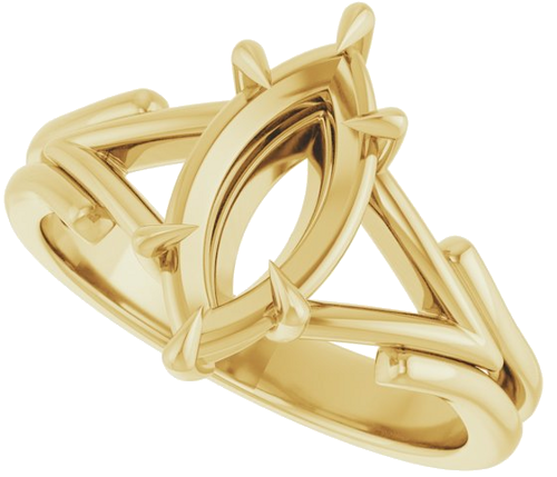 Sužadėtuvių Žiedas „Claw-Prong Solitaire“ 14k yellow gold Marquise 12mm x 6mm (5)