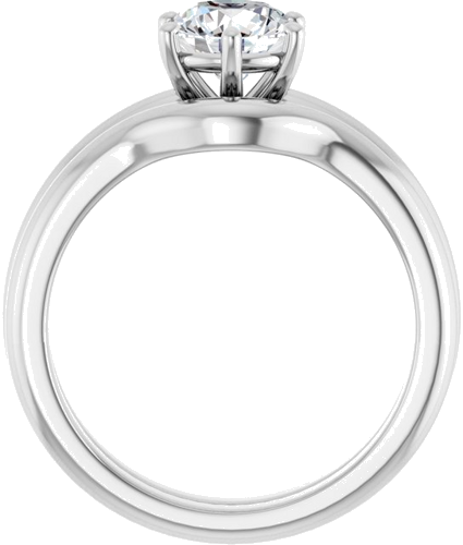 Sužadėtuvių Žiedas 14k white gold Round 6.5mm (7)
