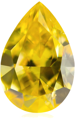0.5 carat Fancy Vivid  Yellow-SI2 Natūralus Pear Deimantas (1)