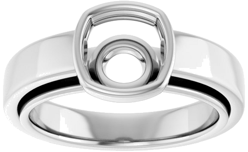 Sužadėtuvių Žiedas „Bezel-Set Solitaire“ 14k white gold Cushion 7mm (3)