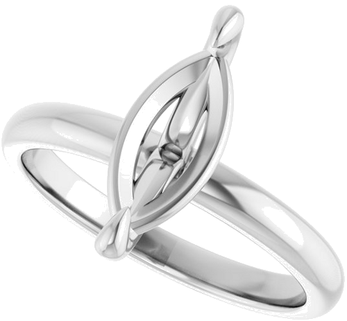 Sužadėtuvių Žiedas „Solitaire“ 14k white gold Marquise 12mm x 6mm (5)
