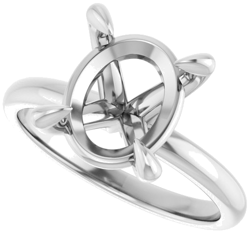 Sužadėtuvių Žiedas „Solitaire“ 10k white gold Oval 11mm x 9mm (5)