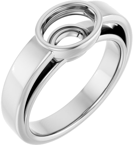 Sužadėtuvių Žiedas „Bezel-Set Solitaire“ 14k white gold Oval 8mm x 6mm (1)