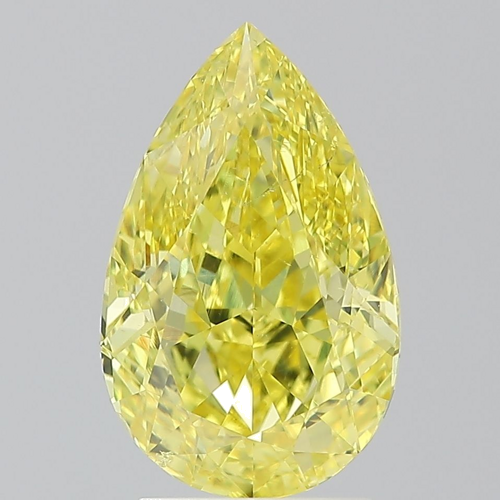 3.02 carat Fancy Vivid Yellow-SI2 Natūralus Pear Deimantas (1)