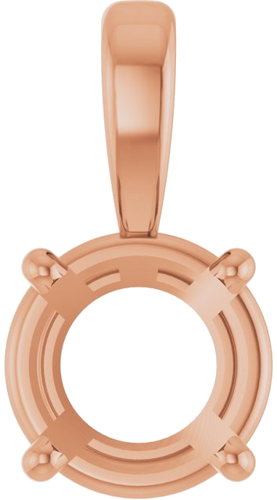 14K Rose 6.5 mm Round 4-Prong Pendant Mounting (1)
