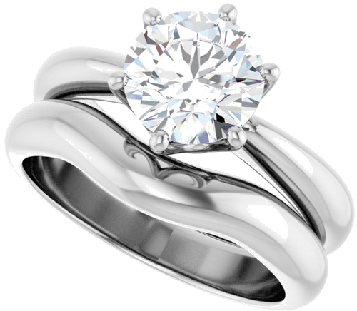 Sužadėtuvių Žiedas „Solitaire Crown-Inspired“ 14k white gold Round 7.4mm (10)