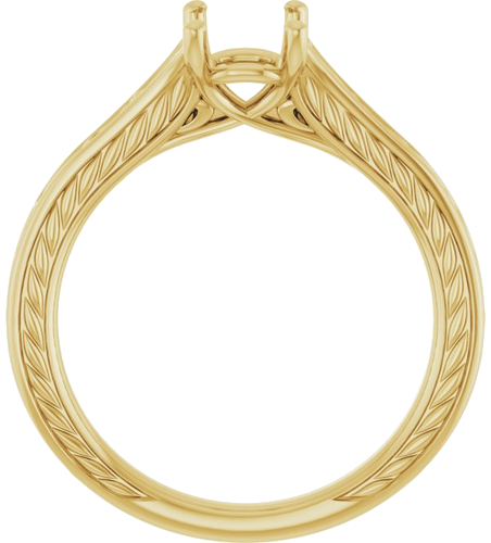 Sužadėtuvių Žiedas „Solitaire Scroll“ 14k yellow gold Emerald 7mm x 5mm (2)