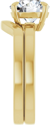 Sužadėtuvių Žiedas „Solitaire“ 585 Geltonojo Aukso Round 8.2mm (9)