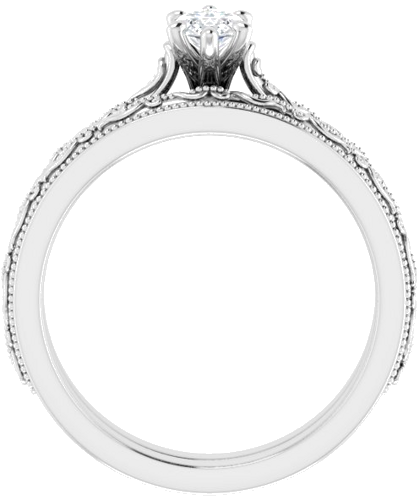 Sužadėtuvių Žiedas „Solitaire“ 585 Baltojo Aukso Marquise 8mm x 4mm (7)