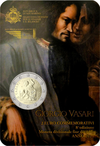 2011 San Marinas Giorgio Vasari 2 eurų moneta (2)