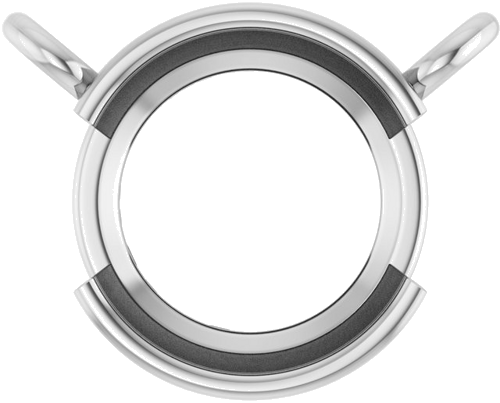 Pakabukas „Half-Bezel Solitaire“ 14k white gold Round 6.5mm (1)
