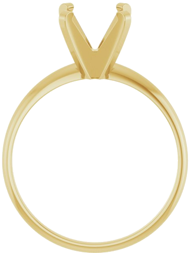 14K Yellow 8 mm Round Ultra-Lightweight Solitaire Engagement Ring Mounting (2)