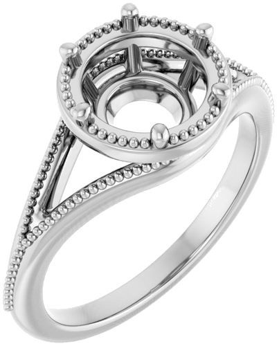 Sužadėtuvių Žiedas „Solitaire“ 14k white gold Round 8.2mm (1)