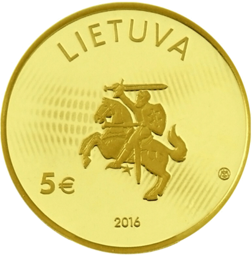 2016 Physics Lithuania 5 Euro gold coin (4)