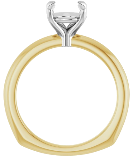Sužadėtuvių Žiedas „Claw-Prong Euro Shank“ 14k yellow/white gold Round 7.4mm (2)