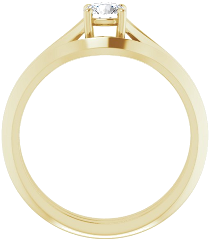 Sužadėtuvių Žiedas „Solitaire Split Shank“ 14k yellow gold Round 4.4mm (7)