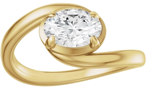 Sužadėtuvių Žiedas „Claw-Prong Solitaire Bypass“ 14k yellow gold Oval 8.5mm x 6.5mm (3)