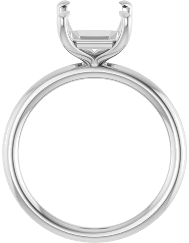 Sužadėtuvių Žiedas „Claw-Prong Solitaire“ 14k white gold Emerald 10mm x 8mm (2)