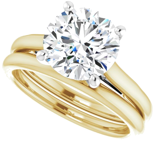 Sužadėtuvių Žiedas 14k yellow/white gold Round 8.8mm (10)