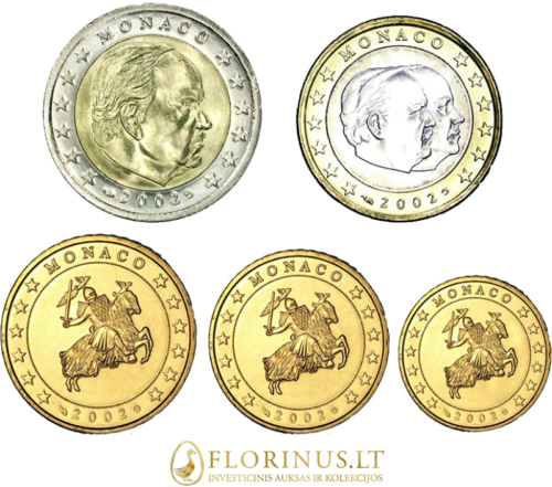 Monaco Prince Rainier III Euro coin set (2)