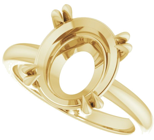 Sužadėtuvių Žiedas „Double Claw-Prong Solitaire“ 14k yellow gold Oval 12mm x 10mm (5)