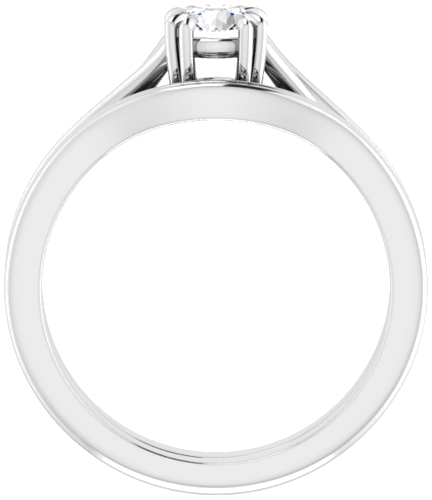 Sužadėtuvių Žiedas „Solitaire“ 585 Baltojo Aukso Round 4.8mm (7)