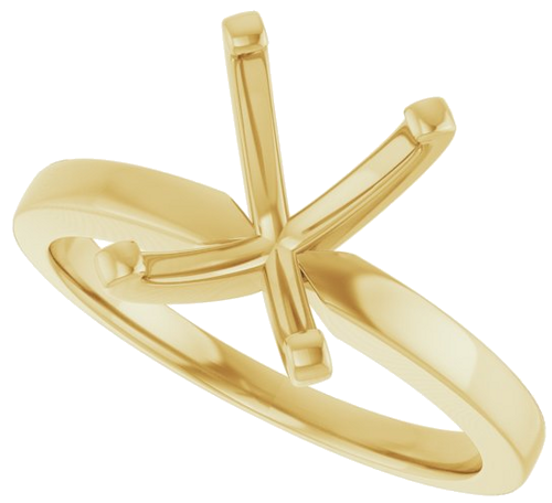 14K Yellow 9x7 mm Emerald Solitaire Engagement Ring Mounting (5)