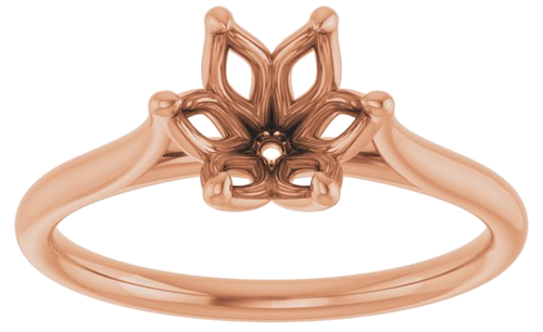 Sužadėtuvių Žiedas „Solitaire“ 585 Rožinis Aukso Round 7mm (3)