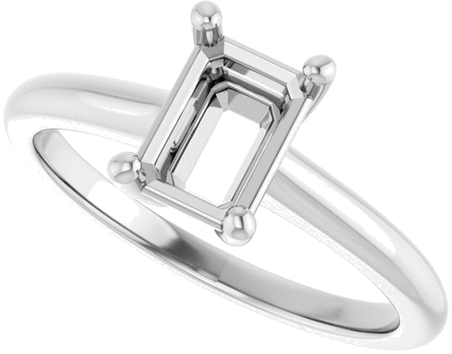 Sužadėtuvių Žiedas „V-End Prong“ 14k white gold Emerald 7mm x 5mm (5)