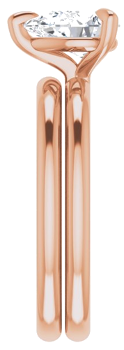 Sužadėtuvių Žiedas „Solitaire“ 14k rose gold Pear 8mm x 6mm (9)