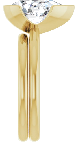 Sužadėtuvių Žiedas „Half-Bezel“ 14k yellow gold Pear 12mm x 8mm (9)
