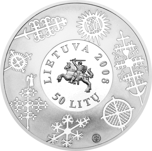 2008 Lithuania Cross-crafting 50 litas silver coin (2)