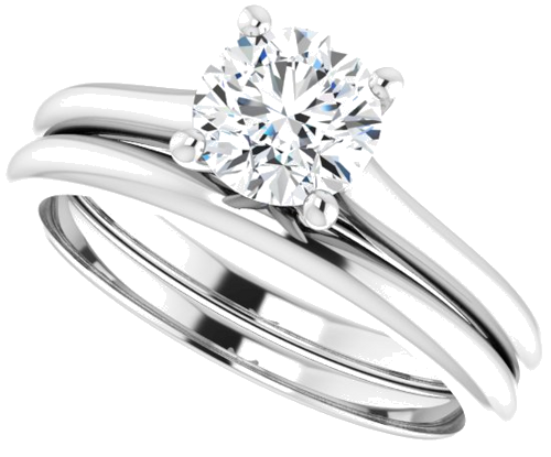 14K White 6 mm Round Solitaire Engagement Ring Mounting (10)