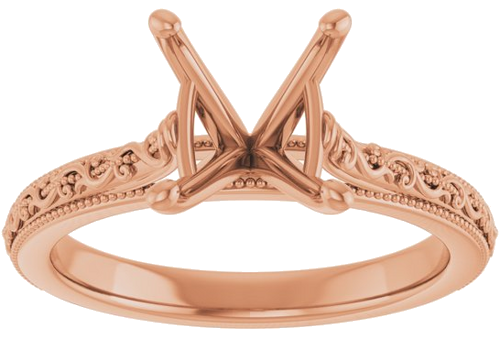 Sužadėtuvių Žiedas „Solitaire“ 585 Rožinis Aukso Oval 10mm x 8mm (3)