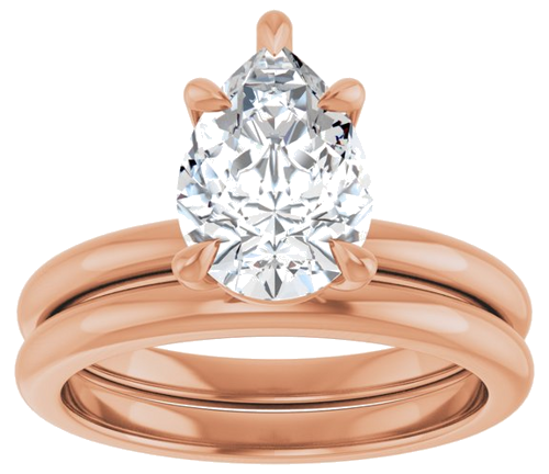 Sužadėtuvių Žiedas „Claw-Prong“ 14k rose gold Pear 10mm x 7mm (8)