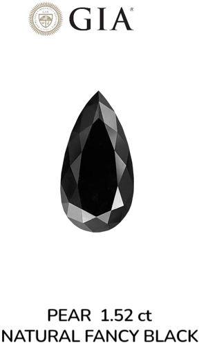 1.52 carat Fancy Black-VVS2 Natūralus Pear Deimantas (1)