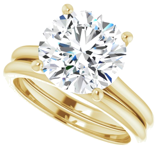 14K Yellow 10 mm Round Solitaire Engagement Ring Mounting (10)