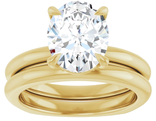 Sužadėtuvių Žiedas „Claw-Prong Euro Shank“ 14k yellow gold Oval 10mm x 8mm (8)