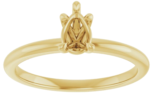 Sužadėtuvių Žiedas „Claw-Prong“ 14k yellow gold Pear 6mm x 4mm (3)