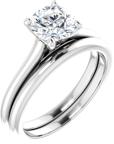 14K White 6.5 mm Round Solitaire Engagement Ring Mounting (6)