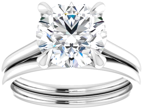 Sužadėtuvių Žiedas „Solitaire“ 585 Baltojo Aukso Round 9mm (8)