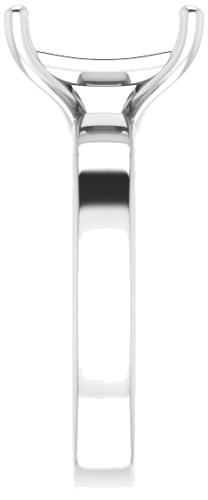14K White 9 mm Square Solitaire Engagement Ring Mounting (4)