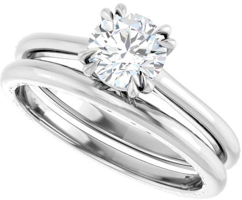 Sužadėtuvių Žiedas „Double Claw-Prong“ 14k white gold Round 5.8mm (10)