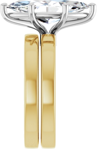 Sužadėtuvių Žiedas „Solitaire“ 14k yellow/white gold Marquise 16mm x 8mm (9)