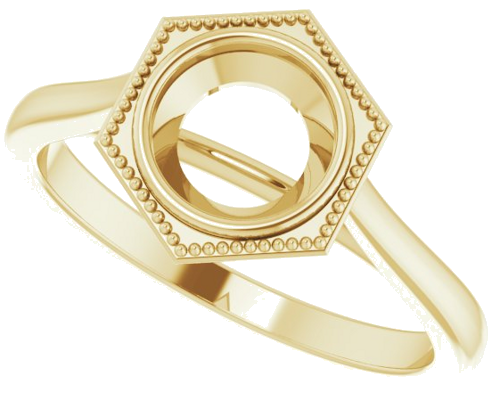 14K Yellow 6.5 mm Round Solitaire Engagement Ring Mounting (5)