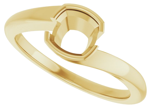 Sužadėtuvių Žiedas „Half-Bezel Solitaire“ 10k yellow gold Cushion 5.5mm (5)