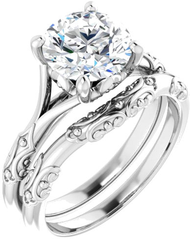 Sterling Silver 8 mm Round Solitaire Engagement Ring Mounting (6)