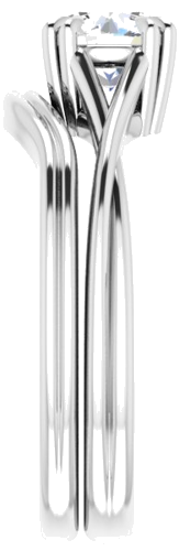 14K White 6 mm Round Solitaire Engagement Ring Mounting (9)