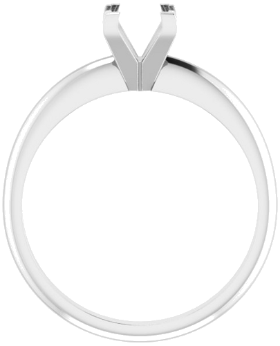 14K White 5 mm Square V-End 4-Prong Engagement Ring Mounting (2)